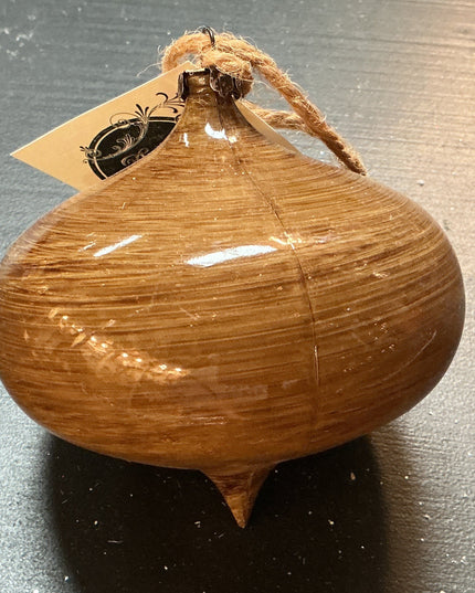 4” Wood Grain Ornament - Onion Shaped