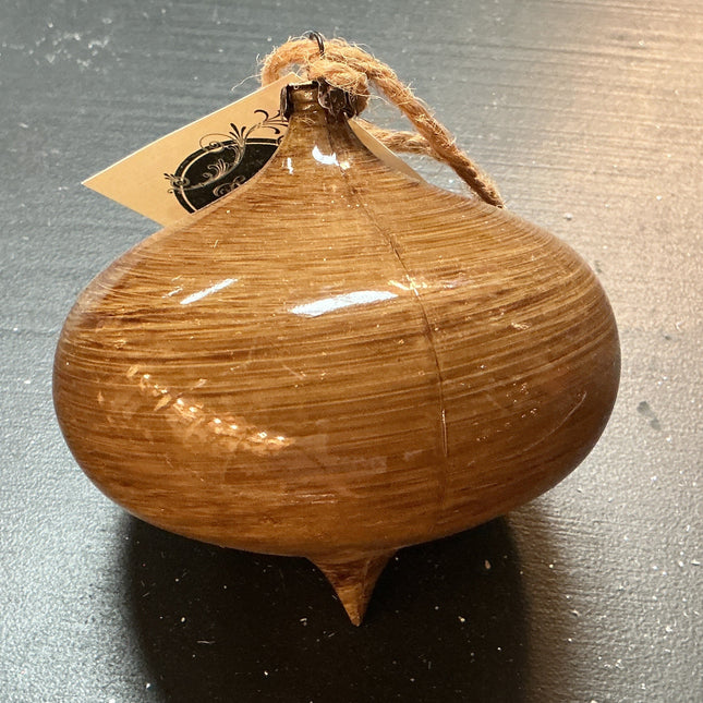 4” Wood Grain Ornament - Onion Shaped