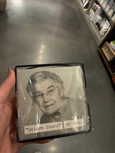 Golden Years Coaster Set By Trash Talk By Annie