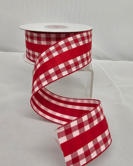 1.5"x10Y Red Gingham Ribbon image 0