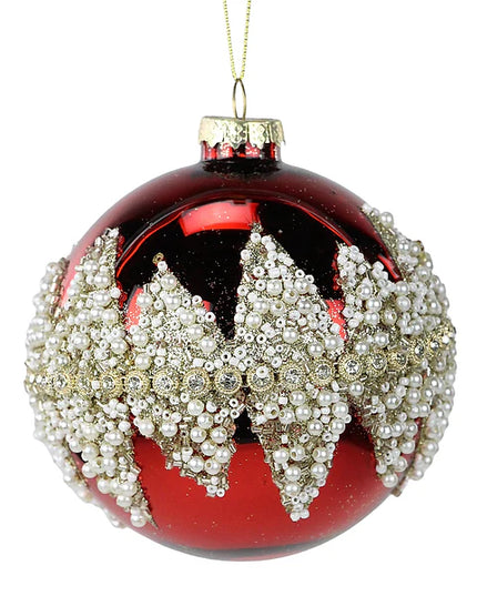 4"Dia Glass Ball W/Rhinestones