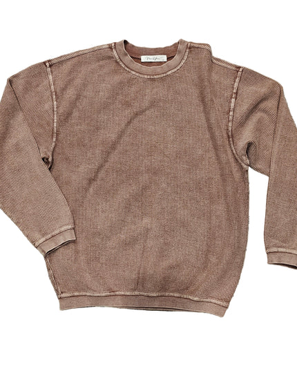 Luxe Corded Sweatshirt- Cappucino image 0