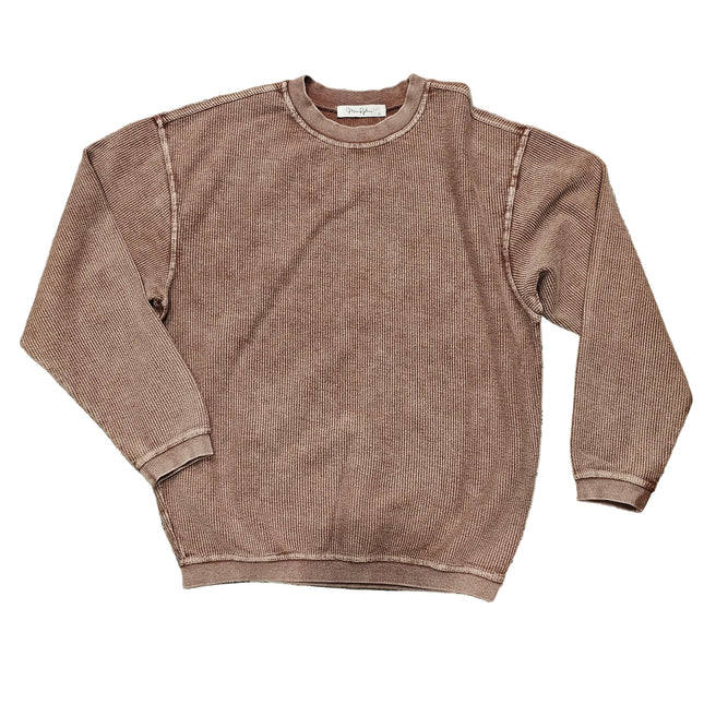 Luxe Corded Sweatshirt- Cappucino image 0