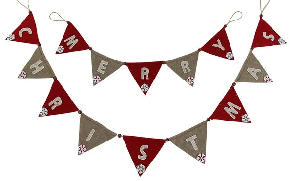 2/Pc Set 80"W Merry Christmas Banners