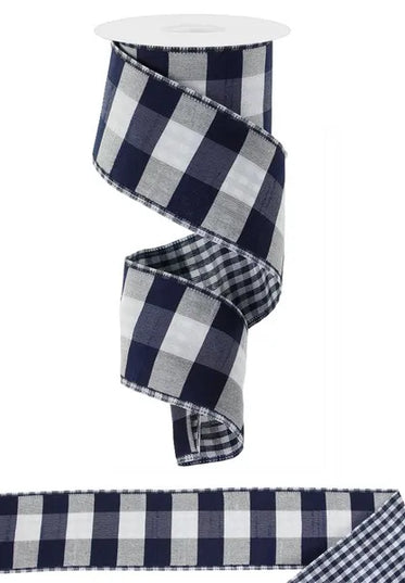 2.5" X 10yd Large Small Check Navy