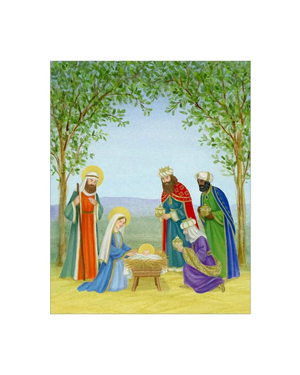 Nativity In Trees Petite Boxed Christmas Cards - includes 15 cards & envelopes