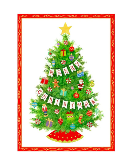 Festooned Tree Small Boxed Christmas Cards - includes 15 cards & envelopes