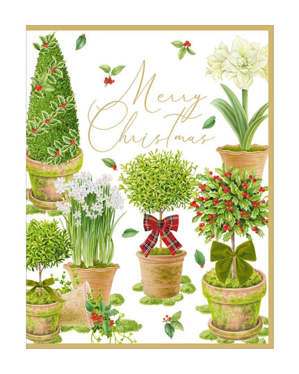 Winter Topiaries Classic Boxed Christmas Cards - includes 15 cards & envelopes