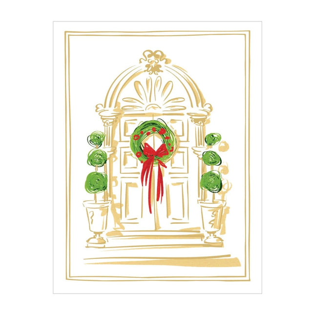 Gilded Door Foil Classic Embossed Boxed Christmas Cards - includes 10 cards & envelopes