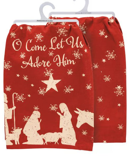 Let Us Adore Him Kitchen Towel