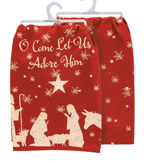 Let Us Adore Him Kitchen Towel