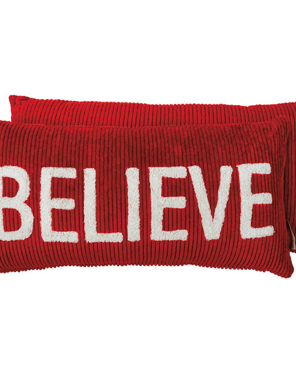 Believe Corduroy Pillow