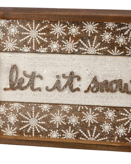 Snow Inset Slat Box Sign