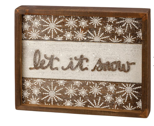 Snow Inset Slat Box Sign