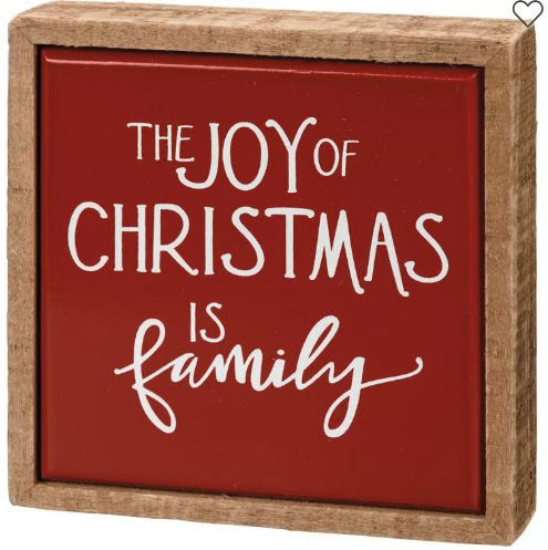 Joy Of Family Mini Box Sign