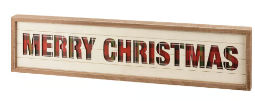 Merry Christmas In Slat Box Sign