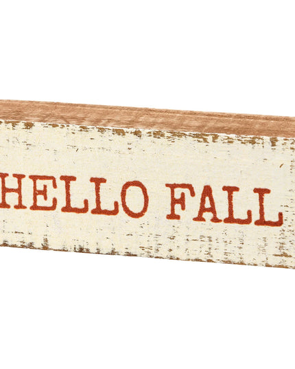 Hello Fall Block Sign