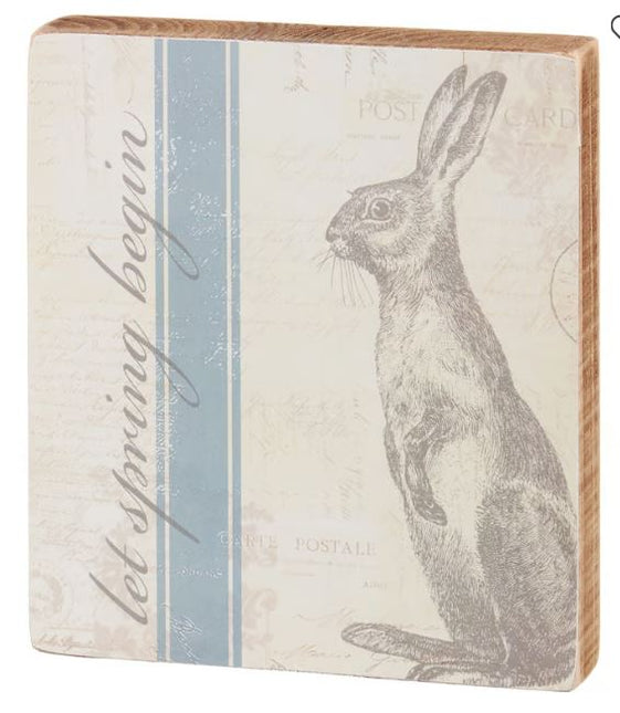 Let Spring Begin Block Sign