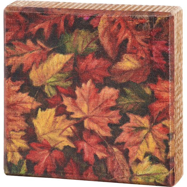 Fall Leaves Block Sign