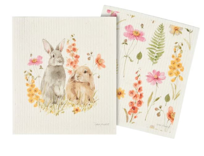 Bunny Duo Swedish Dish Cloth Set