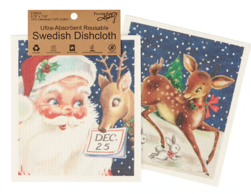 Santa Swedish Dishcloth Set