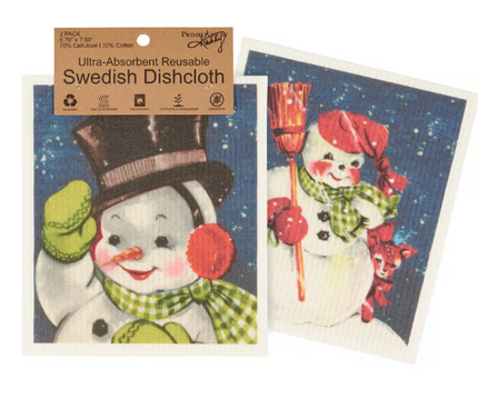 Snowmen Swedish Dishcloth Set