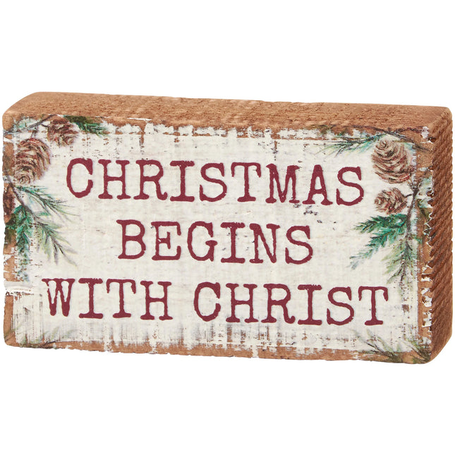 Begins Christ Block Sign