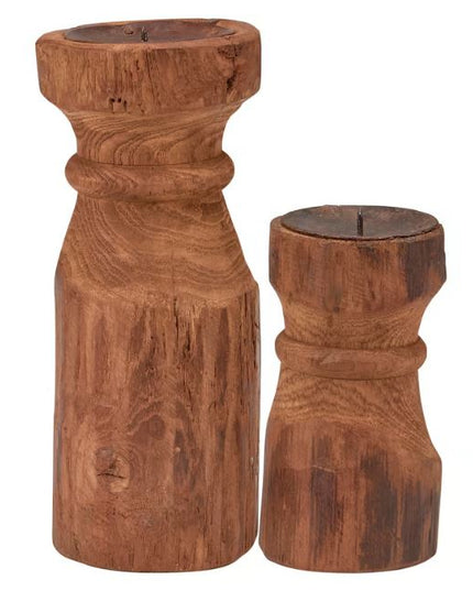 Primitive Wood Candlesticks