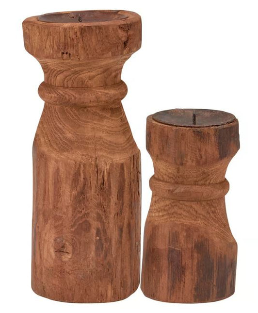 Primitive Wood Candlesticks