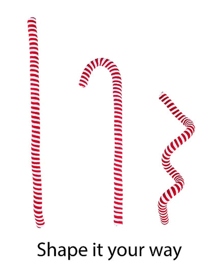 47"L Velvet/Foam Peppermint Stick, Wired