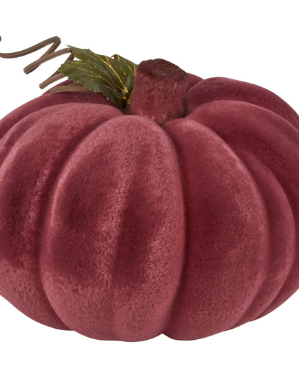 Flocked Burgundy Pumpkin