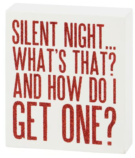 Silent Night Block Sign