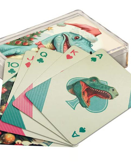 Playing Cards Dino Christmas
