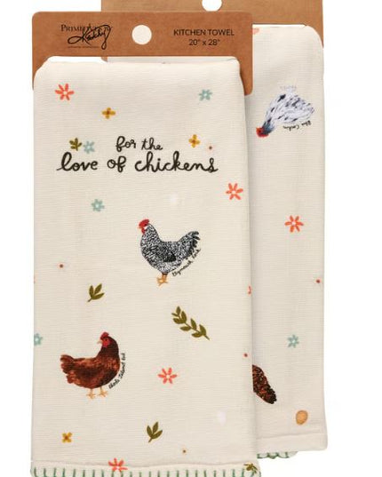 Love Chickens Kitchen Towel