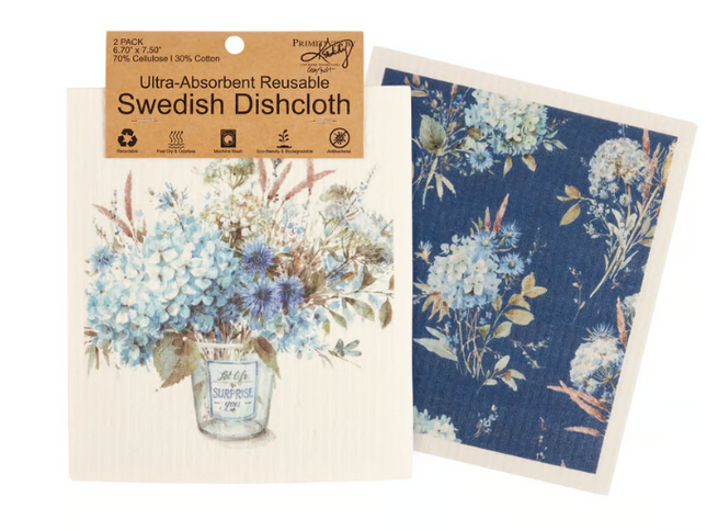 Swedish Cloth Blue flowers