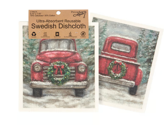 Red Truck Swedish Dish Cloth Set