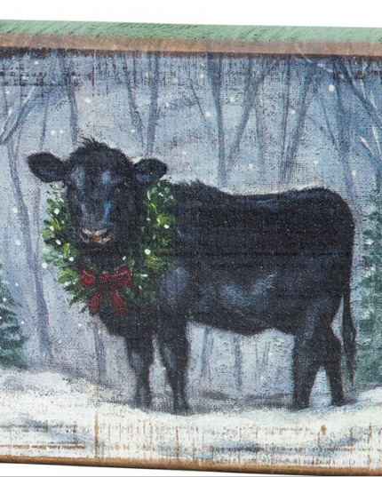 Block Sign Snowy Angus