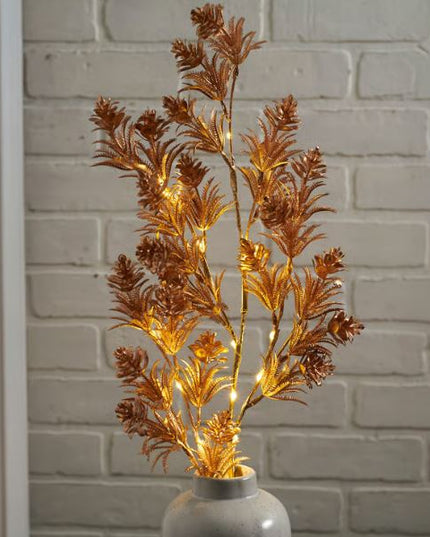 Lighted Floral Pick- Gold Pine
