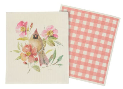Summer Cardinal Swedish Dishcloth Set