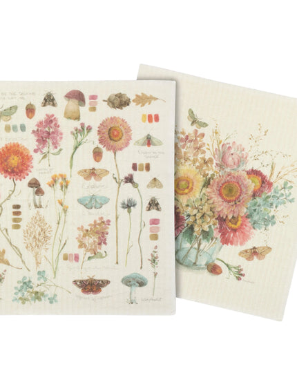 Florals Swedish Dish Cloth Set of 2