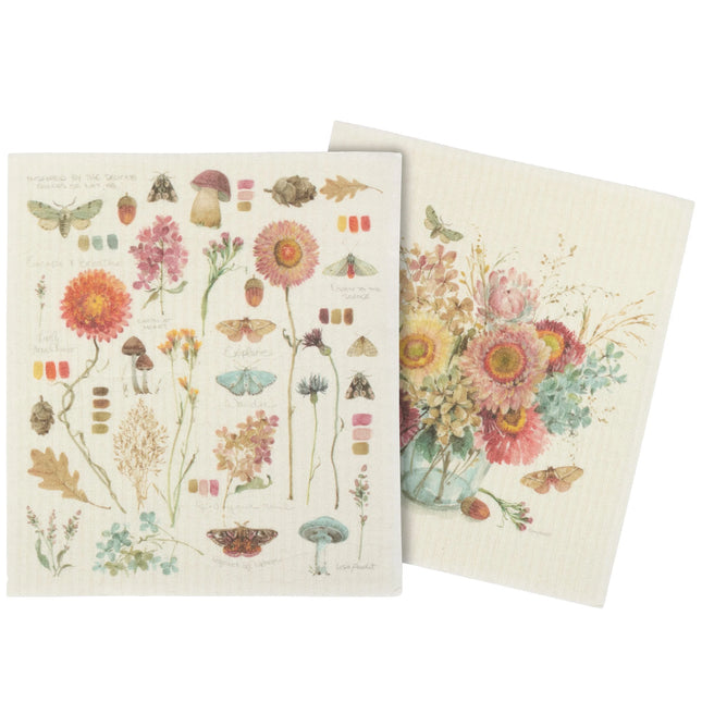 Florals Swedish Dish Cloth Set of 2