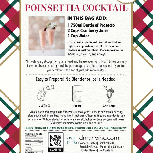 Poinsettia Craft Cocktail Slush Mix