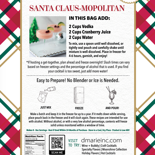 Santa Claus-mopolitan Craft Cocktail Slush Mix
