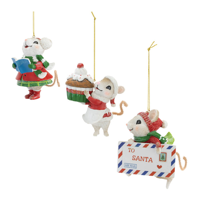 Christmas Mouse Ornament (Assorted Styles)