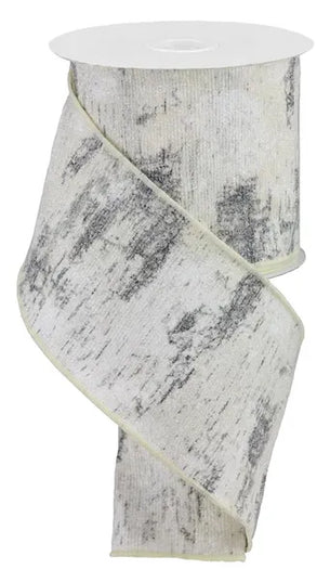 4" x 10yd Glitter Birch Bark On Cotton