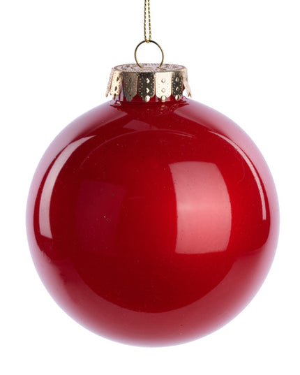 100MM Glass Look Ornament Red image 0