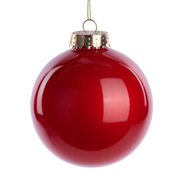 100MM Glass Look Ornament Red image 0
