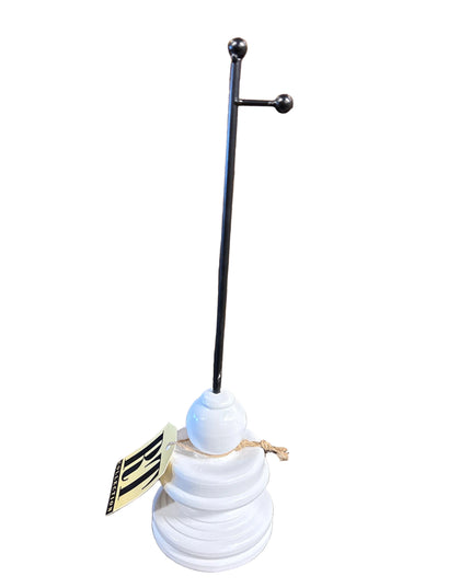 Display Pole White wood round base