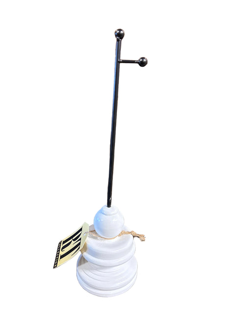 Display Pole White wood round base