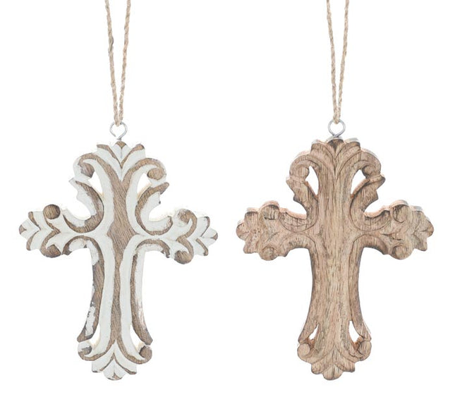 Wooden Cross Ornament - Multiple Color Options image 0